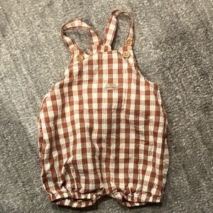 Sour is Mini Brown and White Checkered Overalls